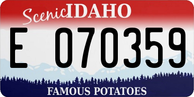 ID license plate E070359