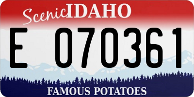 ID license plate E070361