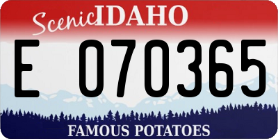 ID license plate E070365