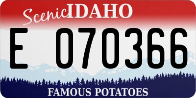 ID license plate E070366