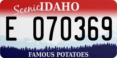 ID license plate E070369