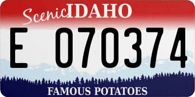 ID license plate E070374