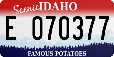 ID license plate E070377