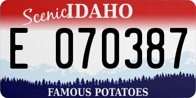 ID license plate E070387