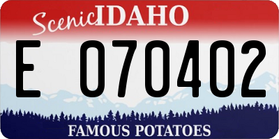 ID license plate E070402