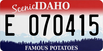 ID license plate E070415