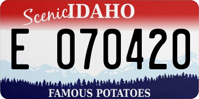 ID license plate E070420