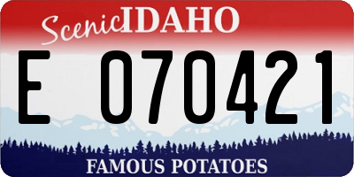 ID license plate E070421