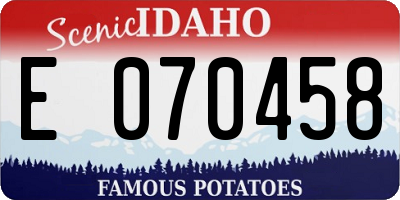 ID license plate E070458