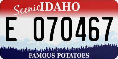 ID license plate E070467
