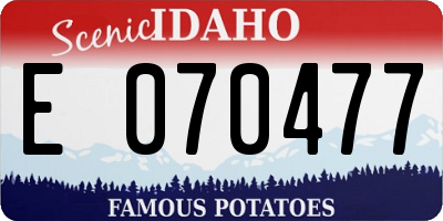 ID license plate E070477