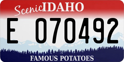 ID license plate E070492