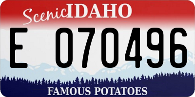 ID license plate E070496