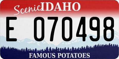 ID license plate E070498