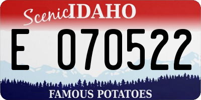 ID license plate E070522