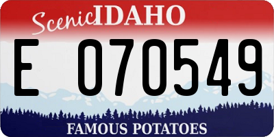 ID license plate E070549