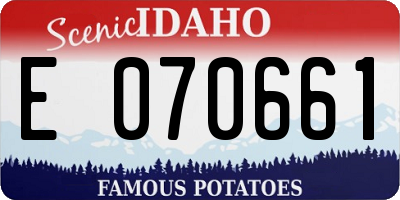 ID license plate E070661