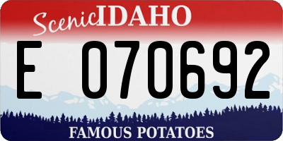 ID license plate E070692
