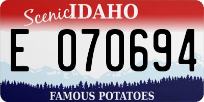 ID license plate E070694