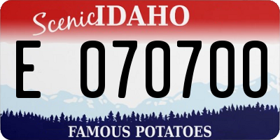 ID license plate E070700