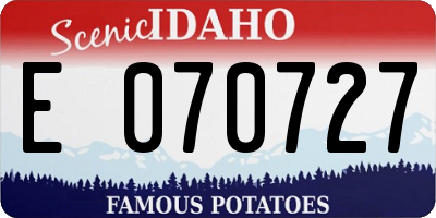 ID license plate E070727
