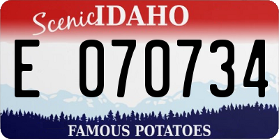 ID license plate E070734