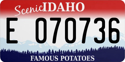 ID license plate E070736