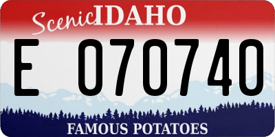 ID license plate E070740