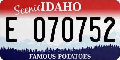 ID license plate E070752