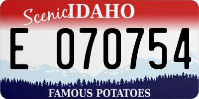 ID license plate E070754