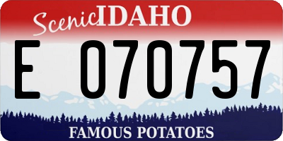 ID license plate E070757