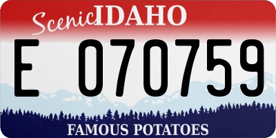 ID license plate E070759
