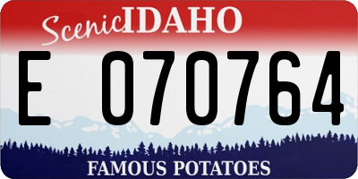 ID license plate E070764