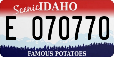 ID license plate E070770