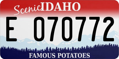 ID license plate E070772