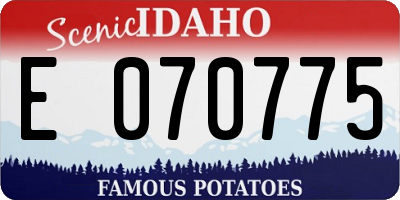 ID license plate E070775