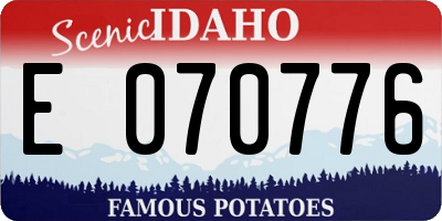 ID license plate E070776