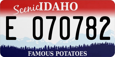 ID license plate E070782