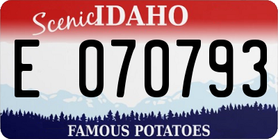 ID license plate E070793