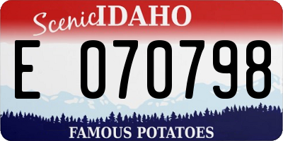 ID license plate E070798