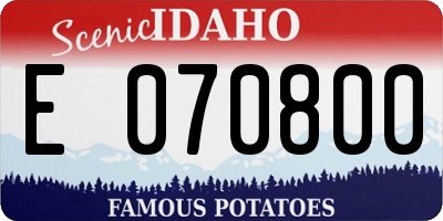 ID license plate E070800