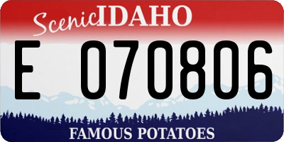 ID license plate E070806