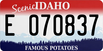 ID license plate E070837