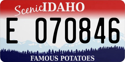 ID license plate E070846