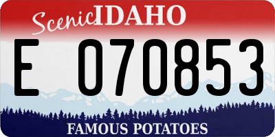 ID license plate E070853