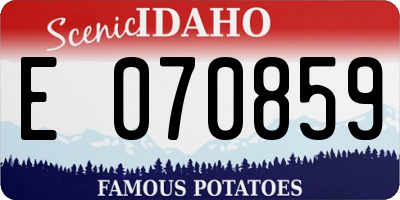 ID license plate E070859