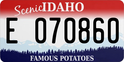 ID license plate E070860