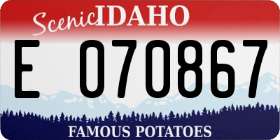 ID license plate E070867