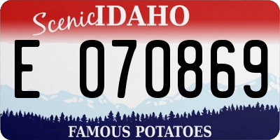 ID license plate E070869