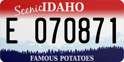 ID license plate E070871